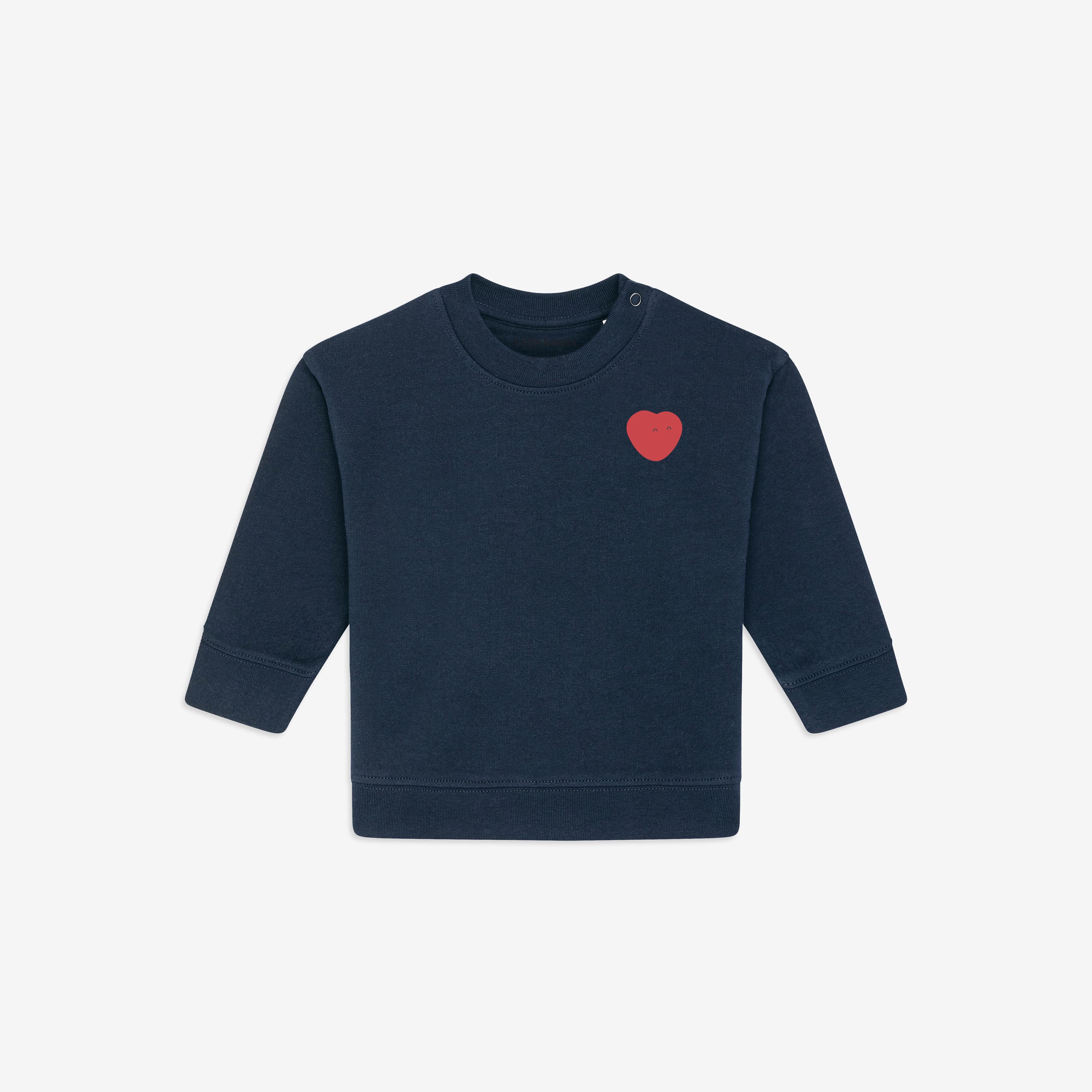 Organic Baby Crewneck Tommy Heart (French Navy)