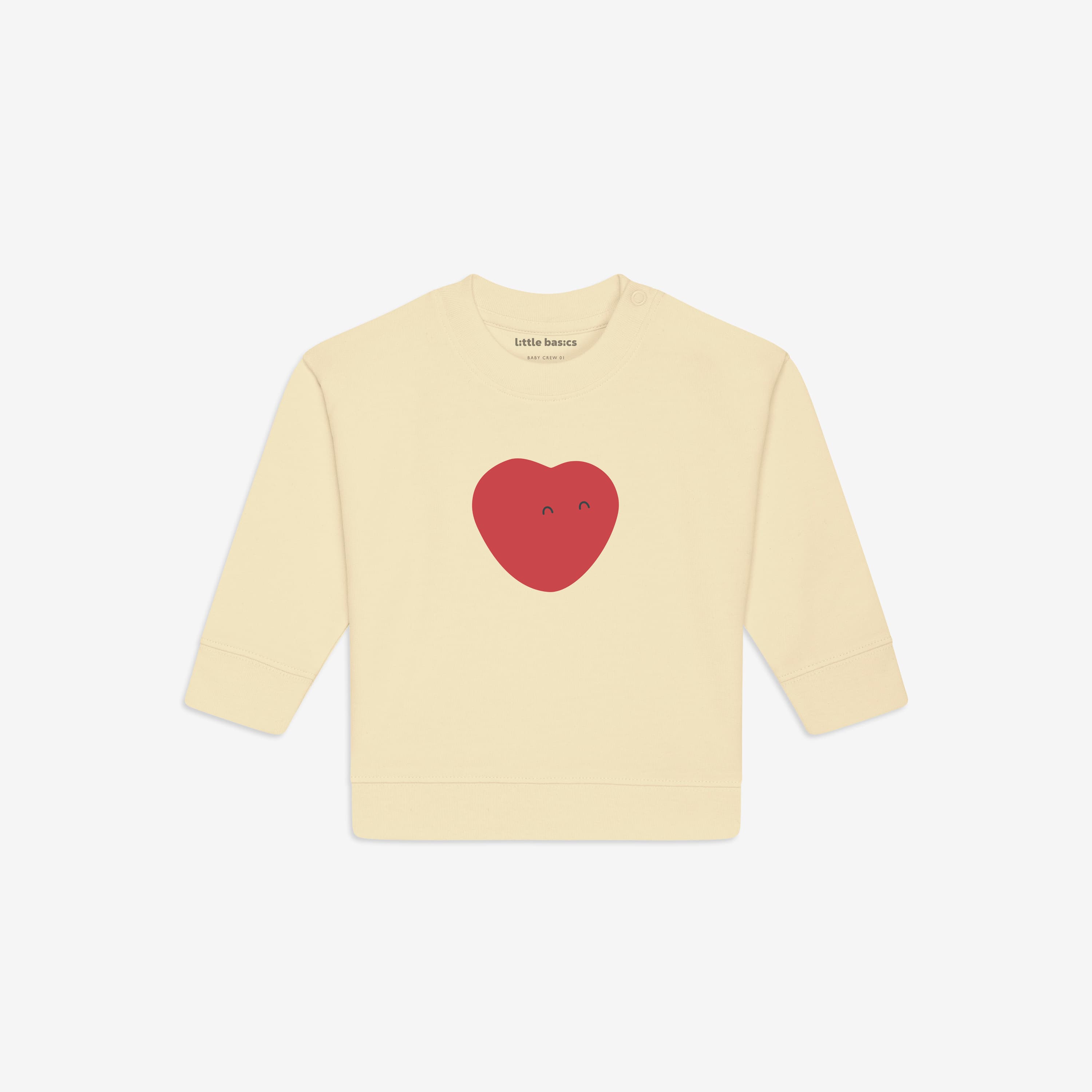 Organic Baby Crewneck Tommy Big Heart (Butter)