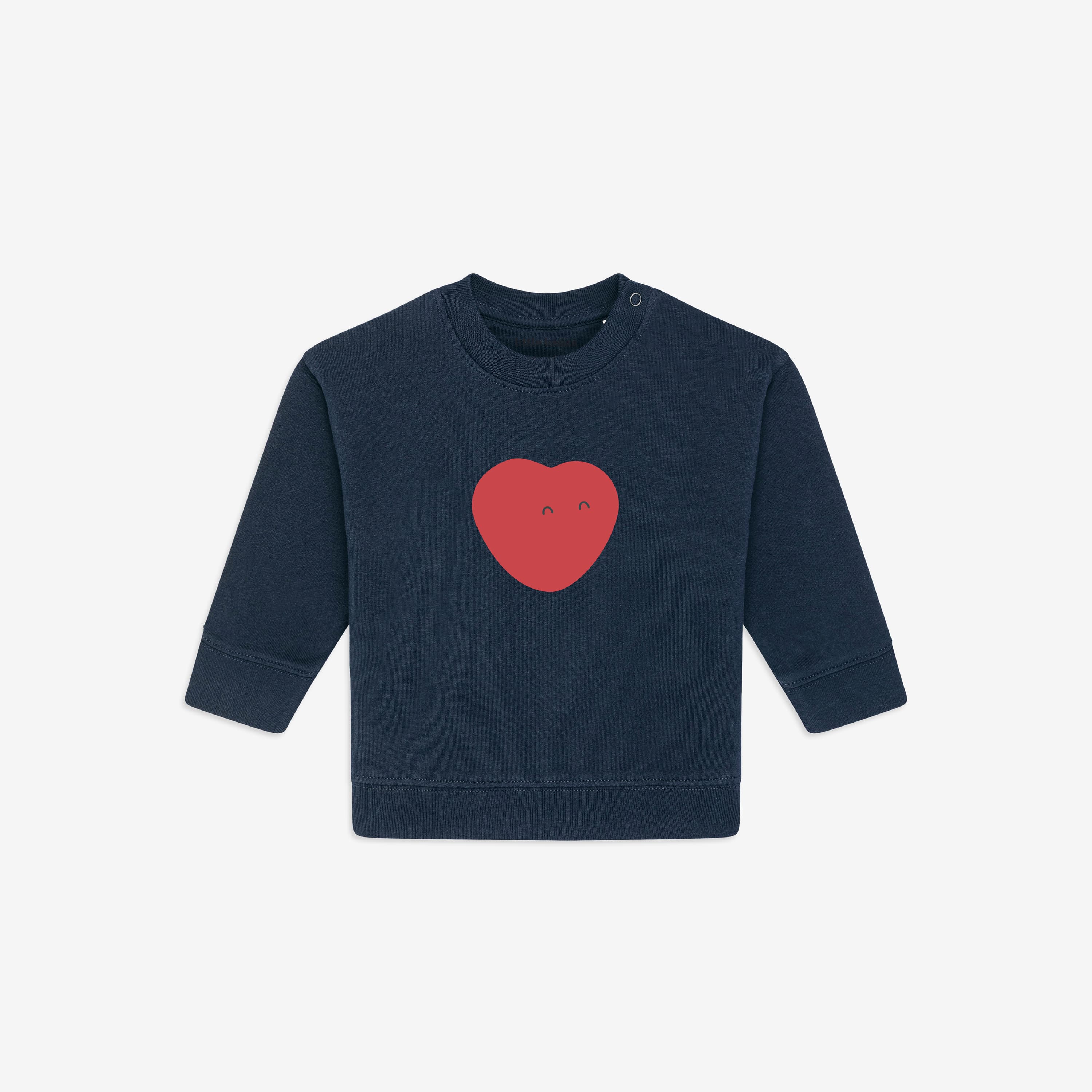 Organic Baby Crewneck Tommy Big Heart (French Navy)
