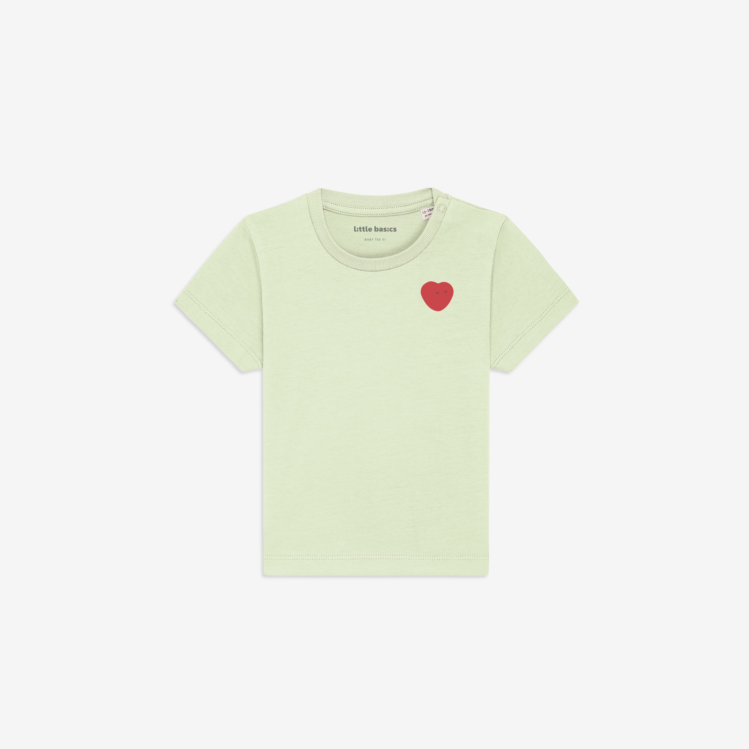 Organic Baby T-Shirt Pixie With Heart (Stem Green)
