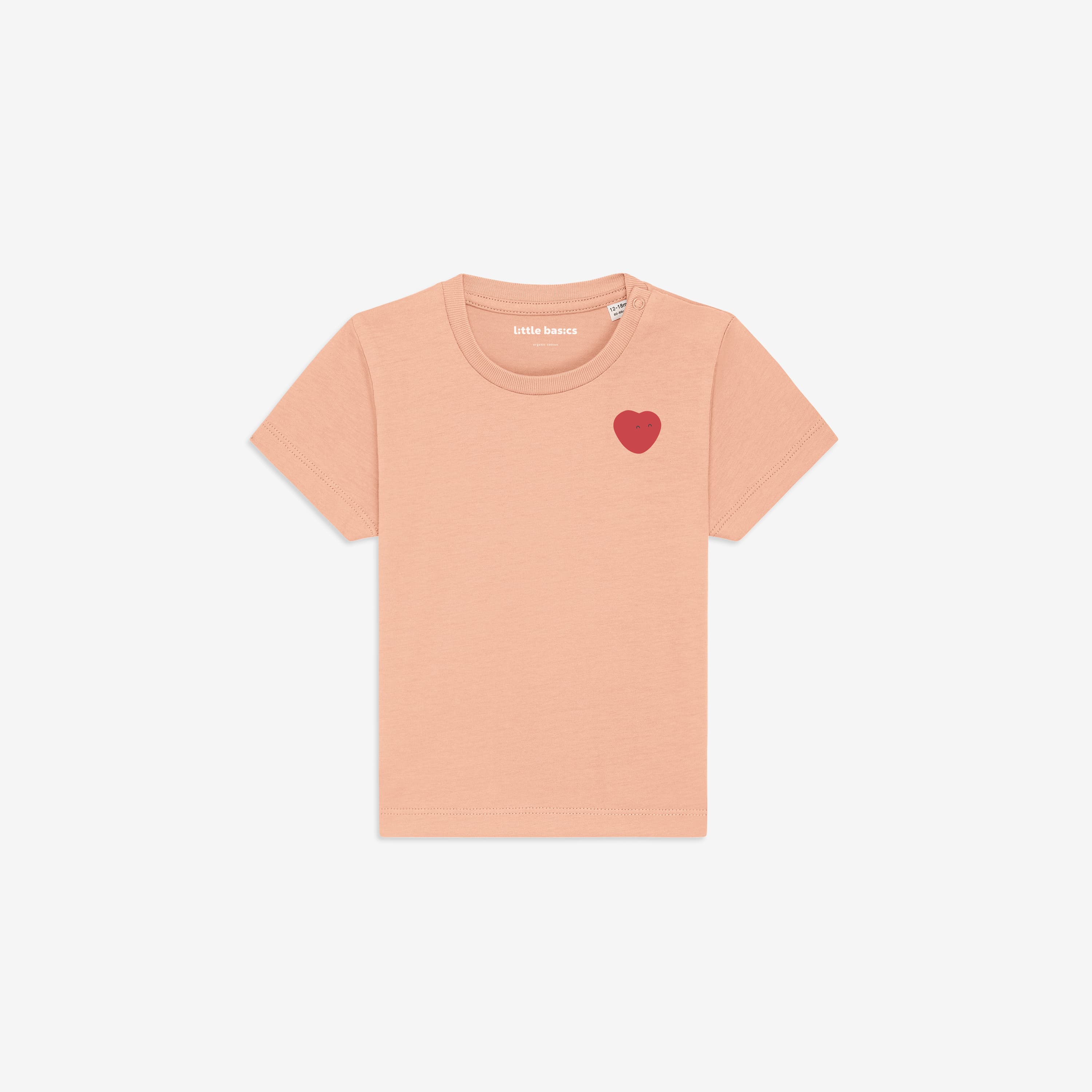 Organic Baby T-Shirt Pixie With Heart (Fraiche Peche)