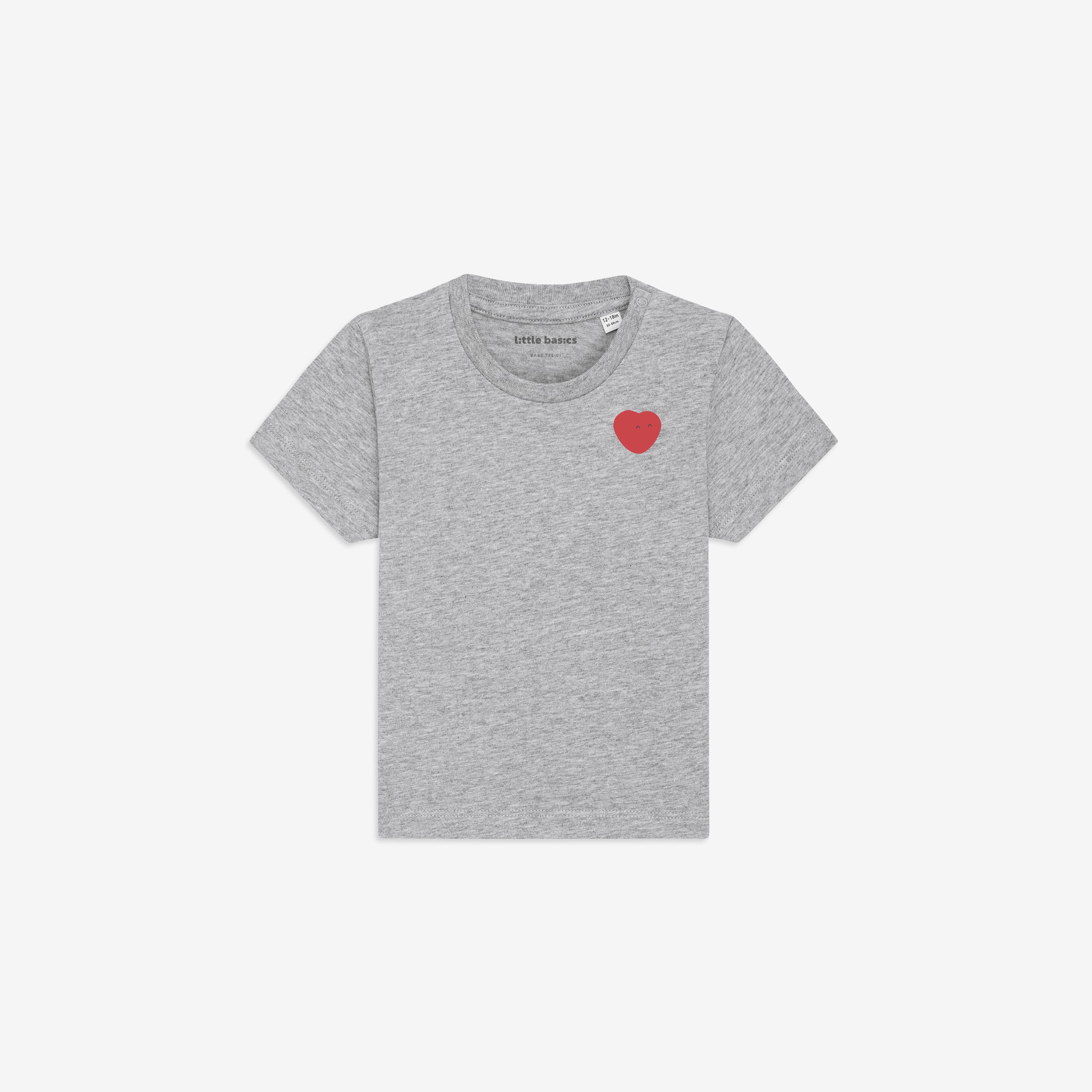 Organic Baby T-Shirt Pixie With Heart (Heather Grey)