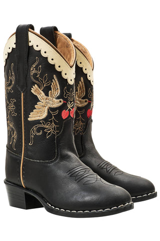 Limited Cowboy Boots Dove x Bootstock (Black) Black Girls - Shoes Bootstock - Kuwait - Saudi Arabia
