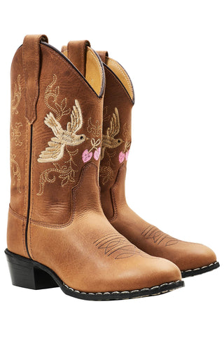 Limited Cowboy Boots Dove x Bootstock (Cognac) Brown Girls - Shoes Copenhagen Colors - Kuwait - Saudi Arabia