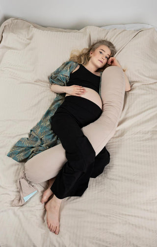 Pregnancy Pillow (Linen Beige) Pregnancy Pillows Najell - Kuwait - Saudi Arabia