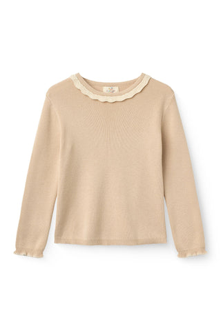 Knitted Tennis Blouse & Skirt (Beige)