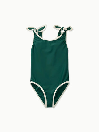 Elizabeth Swimsuit (Oxford Green) Green Girls - Swimsuits Petit Pommes - Kuwait - Saudi Arabia