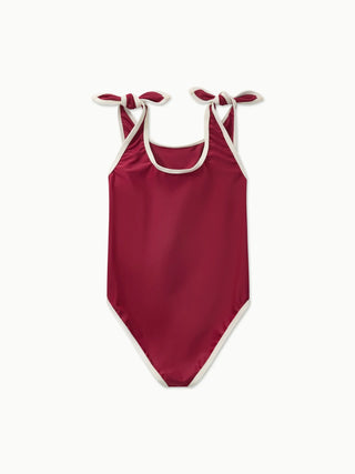 Elizabeth Swimsuit (Ruby Red) Girls - Swimsuits Petit Pommes - Kuwait - Saudi Arabia