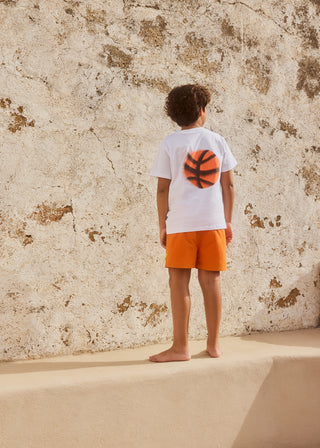Niko Solid Swim Shorts (Sun Orange) Boys - Swim Shorts Molo - Kuwait - Saudi Arabia