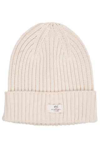 Cotton Knitted Classic Beanie (Cream) Beige Unisex - Hats Copenhagen Colors - Kuwait - Saudi Arabia