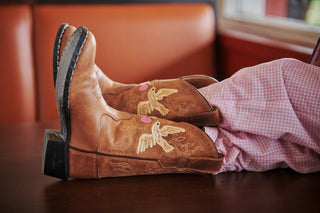 Limited Cowboy Boots Dove x Bootstock (Cognac) Girls - Shoes Copenhagen Colors - Kuwait - Saudi Arabia