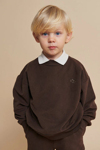 Classic Sweatshirt & Joggers Set (Brown Melange)
