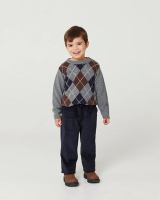 Corduroy Pant W. Adj. Waist (Navy)