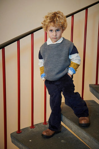 Corduroy Pant W. Adj. Waist (Navy)