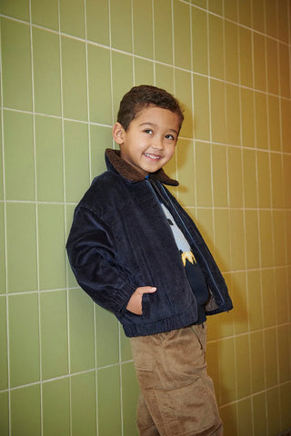 Corduroy Bomber Jacket (Navy)