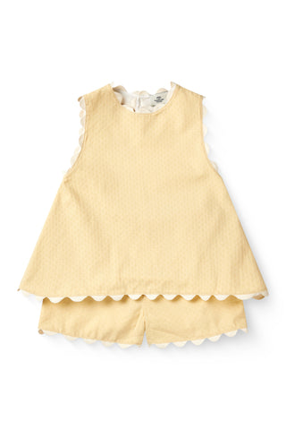 Deco Top & Shorts Set (Pale Yellow) Girls - Sets Copenhagen Colors - Kuwait - Saudi Arabia