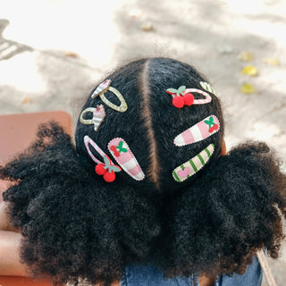Cherry Kiss Stripy Clips Girls - Hairclips Rockahula - Kuwait - Saudi Arabia