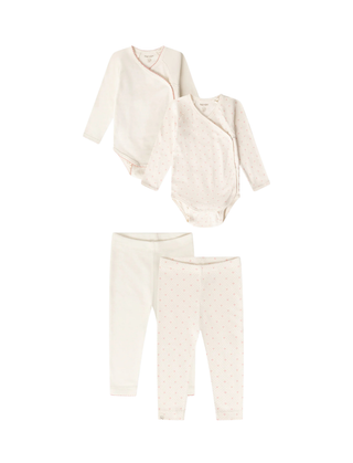 Naila Wrap Bodystocking & Leggings Set 2-pack (Lots of Love Rose)