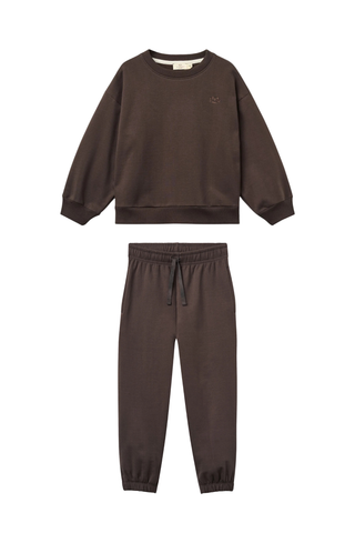 Classic Sweatshirt & Joggers Set (Brown Melange)
