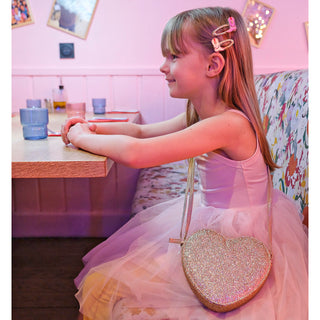 Love Heart Gold Glitter Bag Girls - Handbags Rockahula - Kuwait - Saudi Arabia