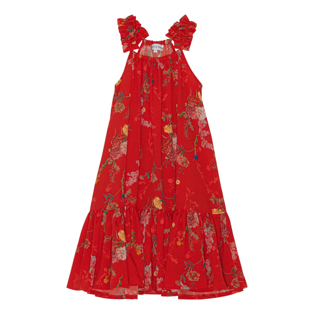 Red Floral Dress 139