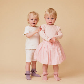 Non-Slip Socks Viscose-Bamboo Lace (Soft Pink) Unisex - Socks GoBabyGo - Kuwait - Saudi Arabia