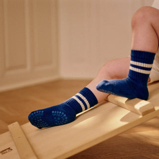 Non-slip Sports Socks Organic Cotton (True Blue) Unisex - Socks GoBabyGo - Kuwait - Saudi Arabia