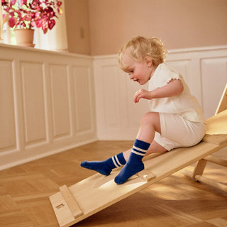 Non-slip Sports Socks Organic Cotton (True Blue) Unisex - Socks GoBabyGo - Kuwait - Saudi Arabia