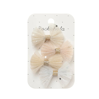 Shimmer Tulle Mini Bow Clips Girls - Hairclips Rockahula - Kuwait - Saudi Arabia