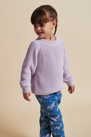 Knitted Classic Rib Blouse (Lavender) Girls - Sweater Copenhagen Colors - Kuwait - Saudi Arabia