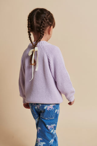 Knitted Classic Rib Blouse (Lavender) Girls - Sweater Copenhagen Colors - Kuwait - Saudi Arabia