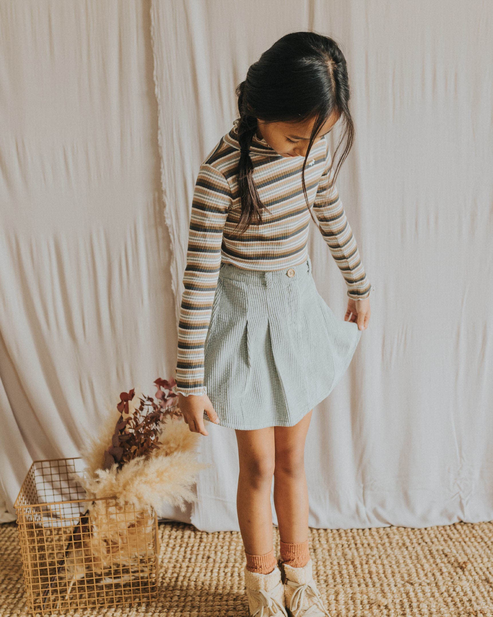Box Pleat Skirt (Eucalyptus)