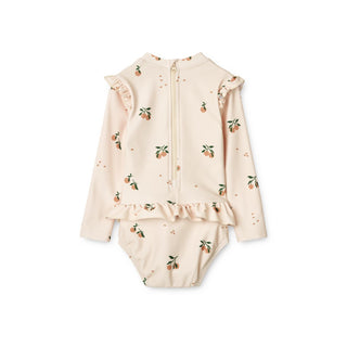 Sille Printed Baby Swim Jumpsuit (Peach/Sea Shell) Girls - Swim Sets Liewood - Kuwait - Saudi Arabia