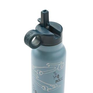 Falk Water Bottle 350 ml (Race Cars/Beach Blue) Bottles Liewood - Kuwait - Saudi Arabia
