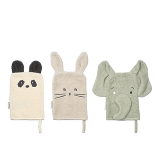 Sylvester Classic Washcloth 3-Pack (Dove Blue Mix Panda) Washcloths Liewood - Kuwait - Saudi Arabia