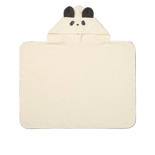 Vilas Panda Baby Hooded Towel (Creme de la Creme) Bath Towels Liewood - Kuwait - Saudi Arabia