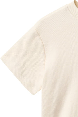 Modal Rib Tee & Shorts Set (Cream) Unisex - Sets Copenhagen Colors - Kuwait - Saudi Arabia