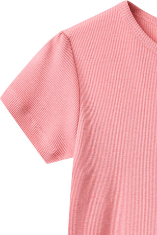 Modal Rib Tee & Shorts Set (Pink) Girls - Sets Copenhagen Colors - Kuwait - Saudi Arabia