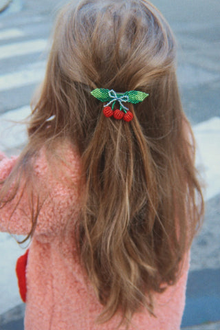 Beaded Cherry Bow Big Hair (Cherry)