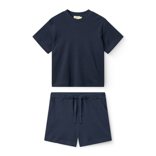 Modal Rib Tee & Shorts Set (Navy) Navy Unisex - Sets Copenhagen Colors - Kuwait - Saudi Arabia