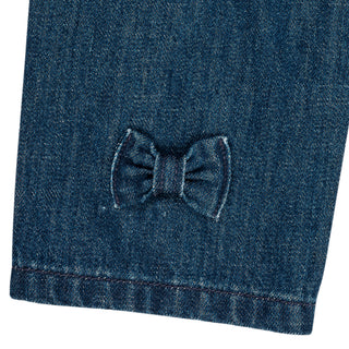 Organic Chinos w. Bow (Indigo Blue) Girls - Bottoms Copenhagen Colors - Kuwait - Saudi Arabia
