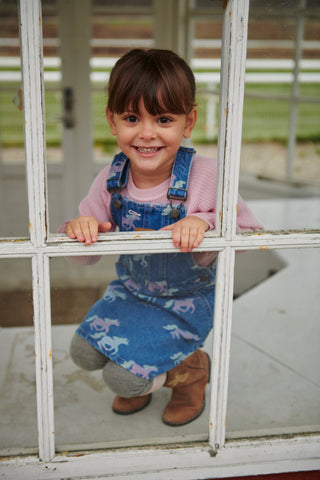 Organic Denim Spencer Dress w. Unicorn Print Dresses Copenhagen Colors - Kuwait - Saudi Arabia