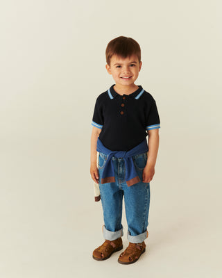 Organic Junior Jeans Regular Fit (Indigo Blue Washed) Boys - Pants Copenhagen Colors - Kuwait - Saudi Arabia