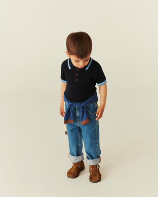 Organic Junior Jeans Regular Fit (Indigo Blue Washed) Boys - Pants Copenhagen Colors - Kuwait - Saudi Arabia