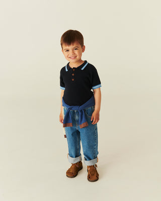 Organic Junior Jeans Regular Fit (Indigo Blue Washed) Boys - Pants Copenhagen Colors - Kuwait - Saudi Arabia