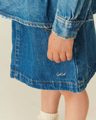 Organic Pocket Skirt (Indigo Blue Washed) Skirts Copenhagen Colors - Kuwait - Saudi Arabia