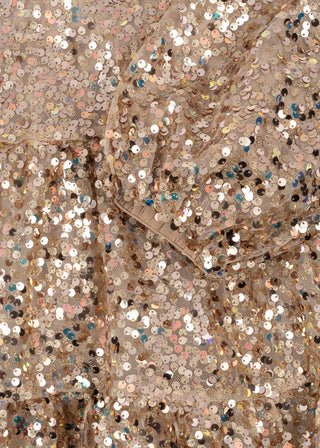 Lila Sequins Bow Dress (Gold Glitter) Dresses Konges Sløjd - Kuwait - Saudi Arabia