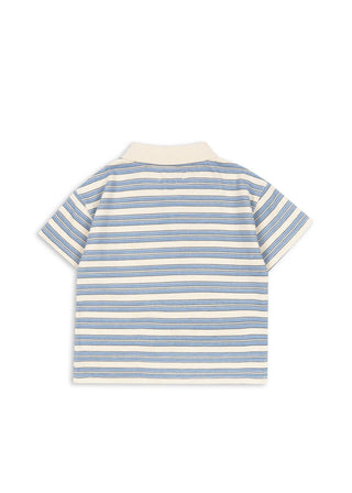 Spotty Short Sleeve Polo (Stripe Ciel) Boys - Polo Konges Sløjd - Kuwait - Saudi Arabia