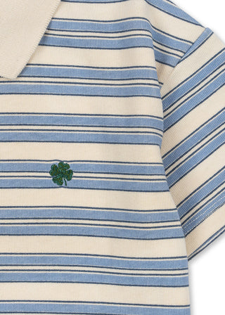 Spotty Short Sleeve Polo (Stripe Ciel) Boys - Polo Konges Sløjd - Kuwait - Saudi Arabia