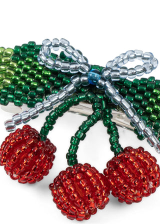 Beaded Cherry Bow Big Hair (Cherry)